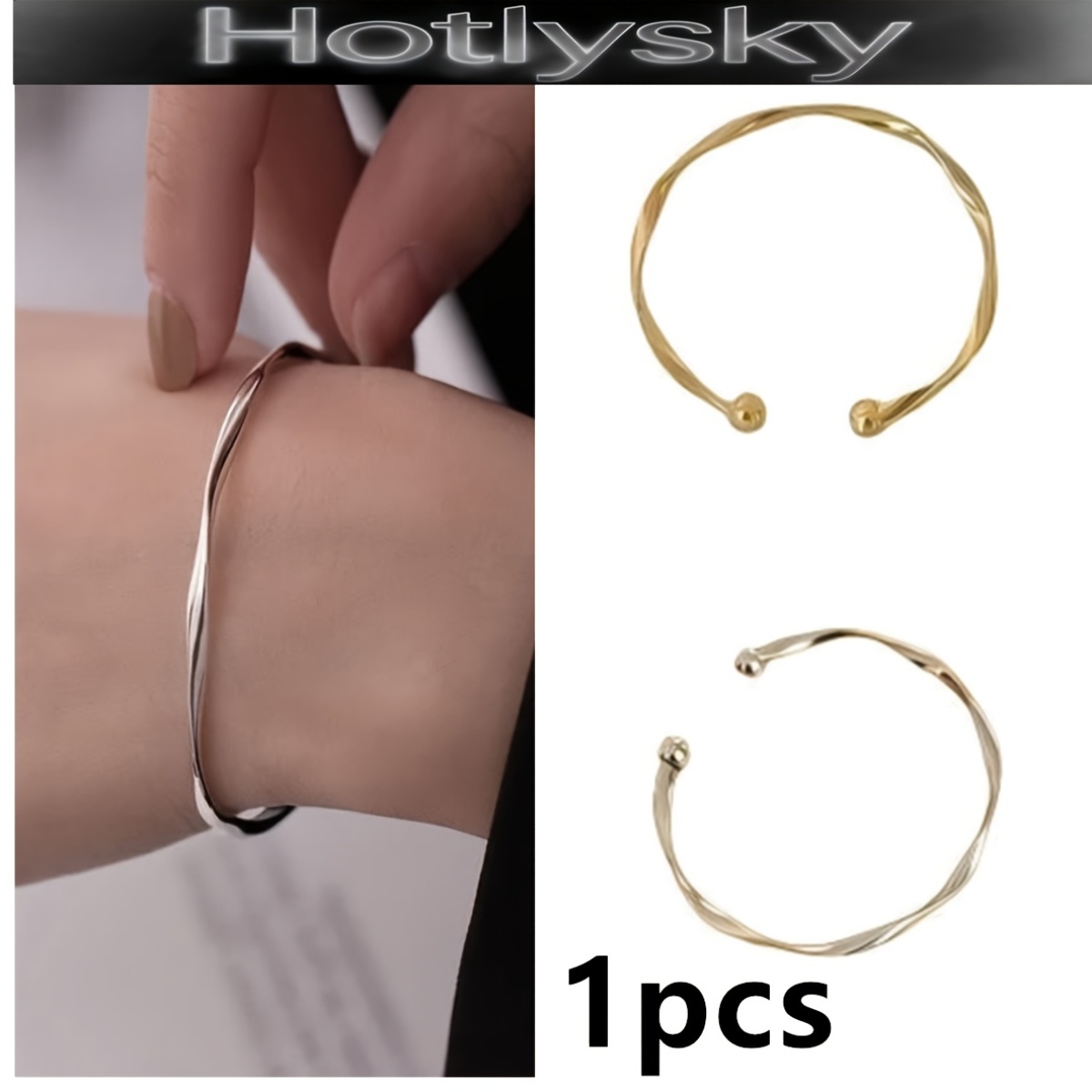 Fashion Open Bangle in Stainless Steel, Unisex Gift